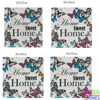 Diamond Painting Home Sweet Home Butterflies 30x30cm