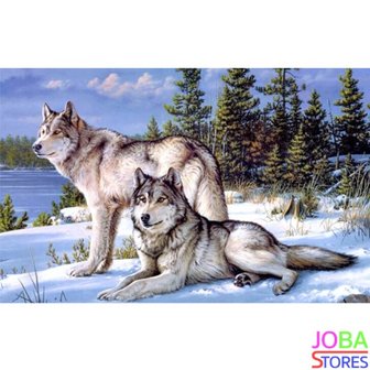 Diamond Painting Wolves Couple 40x30cm