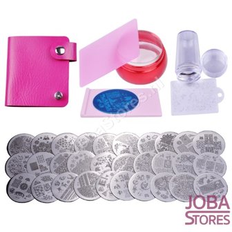 Nagellak Stempel Set (20 stempelplaten) inclusief opbergmap