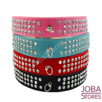 Honden Halsband Bling Rood S