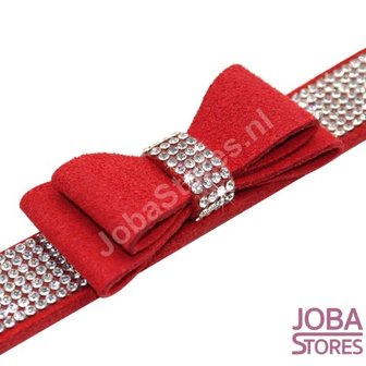 OP=OP Honden/Katten Halsband Bling met strik Zwart (S)