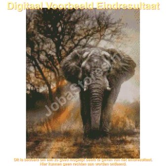 Diamond Painting Elephant in twilight 30x40cm