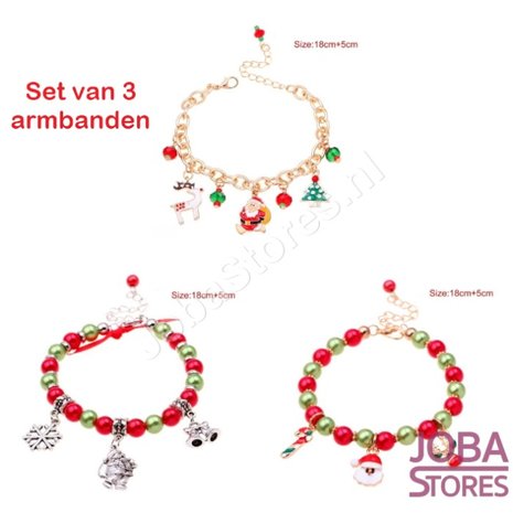 Kerst Armbanden set met bedeltjes