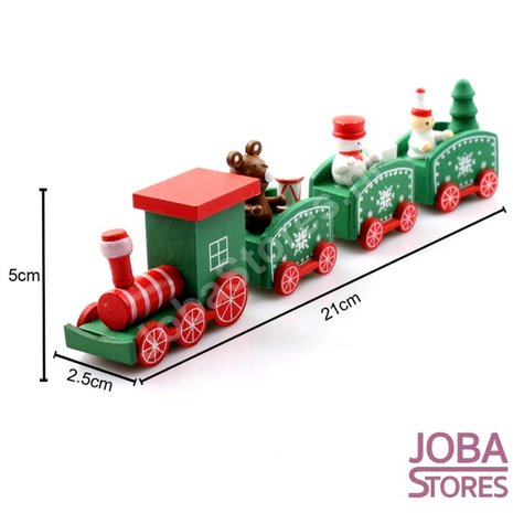 Houten Kerst Treintje 4 delig Wit (1 stuk)