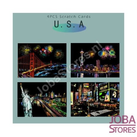 Scratch Drawings Set U.S.A. 21x29cm (4 pieces)