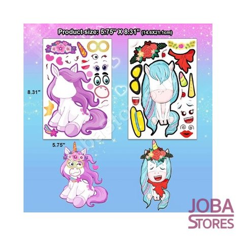 Sticker Fun Sticker Set Unicorns (4 pieces)