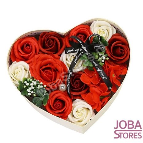 Soap roses gift box heart Red