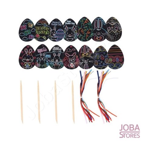 Scratch Drawings Easter pendants (28 pieces)
