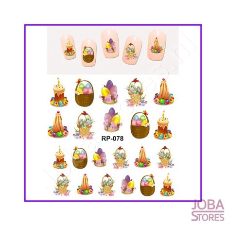 Nail Sticker Set Easter Eggs (132 stickers)