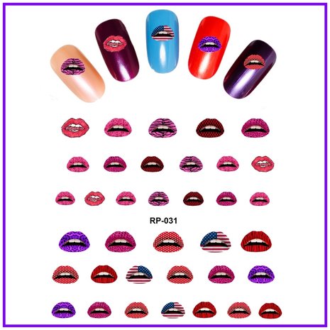 Nail Sticker Set Lips (150 stickers)