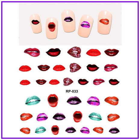 Nail Sticker Set Lips (150 stickers)