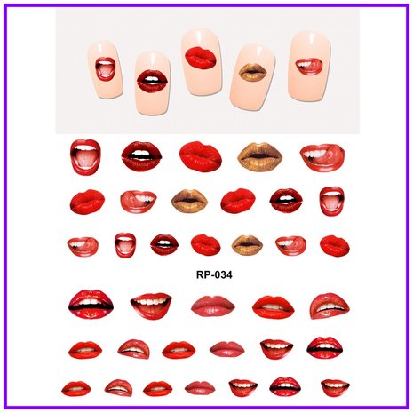 Nail Sticker Set Lips (150 stickers)