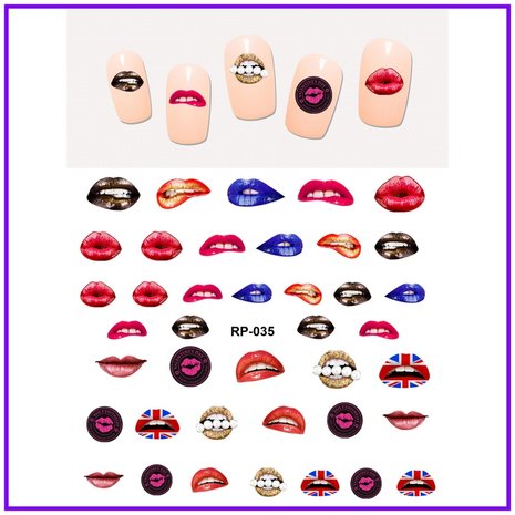 Nail Sticker Set Lips (150 stickers)