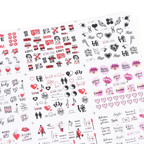 Nail Sticker Set Love (250 stickers)