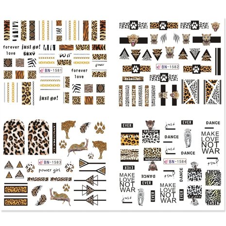 Nail Sticker Set Leopard Prints (350 stickers)