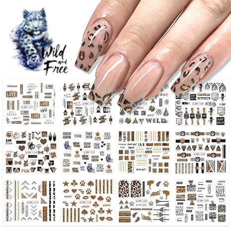 Nail Sticker Set Leopard Prints (350 stickers)