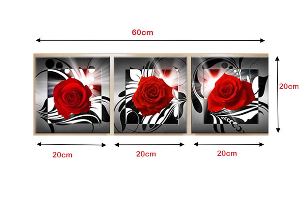 Diamond Painting Rozen 3 luiks 60x20cm