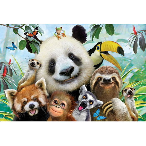 JobaStores Diamond Painting Gekke Jungle Dieren 40x30cm