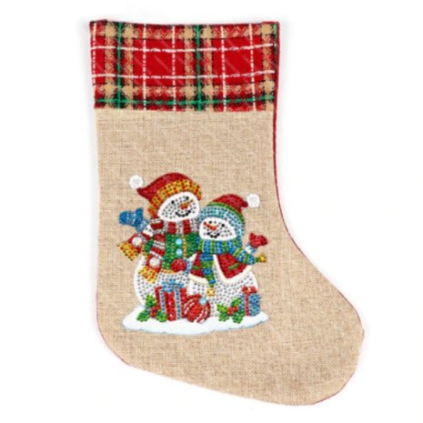 Diamond Painting Christmas Sock 01 (Snowmen/30cm)