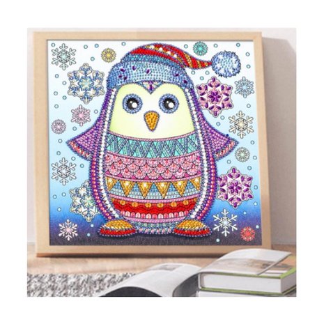 Special Diamond Painting Christmas Penguin 25x25cm