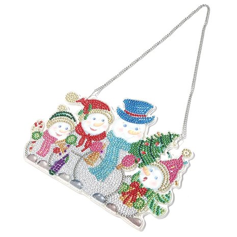 Diamond Painting Christmas Hanging Ornament 01 20cm (Snowmen)