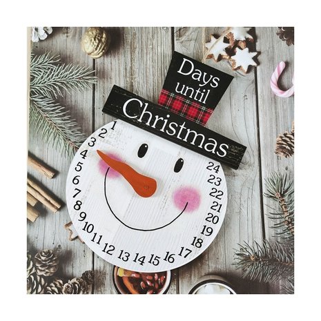 Wooden Christmas Advent Calendar Snowman (32cm)