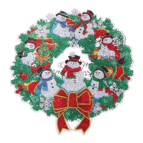 Diamond Painting Christmas Wreath flexible 03 (Snowman)(30cm)