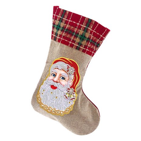 Diamond Painting Christmas Sock 04 (Santa face/30cm)