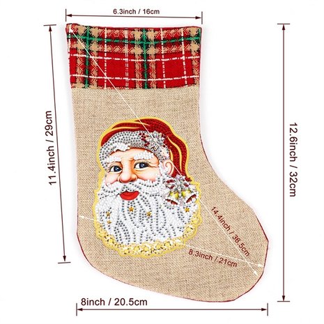 Diamond Painting Christmas Sock 06 (Christmas tree/30cm)