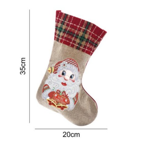 Diamond Painting Christmas Sock 08 (Santa Claus/30cm)