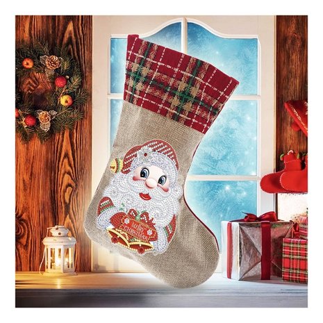 Diamond Painting Christmas Sock 08 (Santa Claus/30cm)