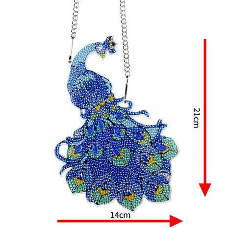 Diamond Painting Peacock Hanging Ornament (21cm)