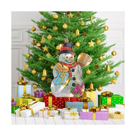 Diamond Painting Hanging Christmas Lamp (Snowman)