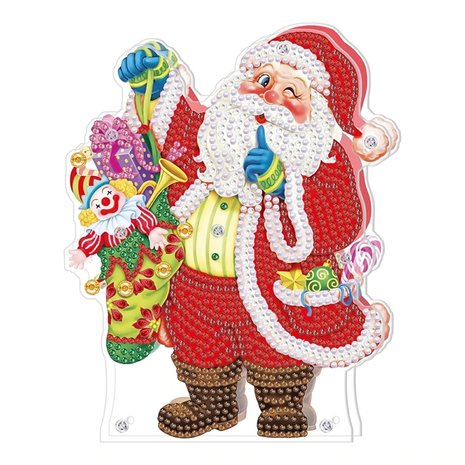 Diamond Painting Standing Christmas Lamp 05 (Santa Claus)