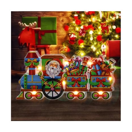 Diamond Painting Christmas Standing Lamp 09 (Train)