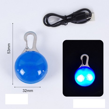 Led Light Bulb with clip for dog collar (Blue) (USB rechargeable)