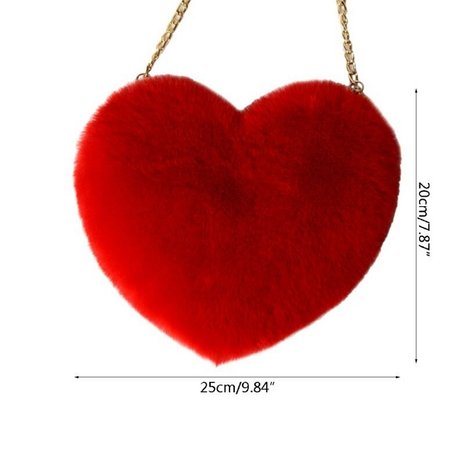 Heart-shaped Plush Bag Red 25cm - Valentine's Day - Mother's Day TIP