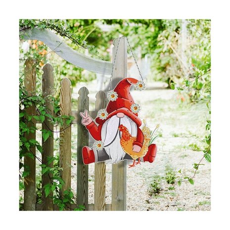 Diamond Painting Hanging Ornament Spring Gnome/Leprechaun (28cm) with lighting