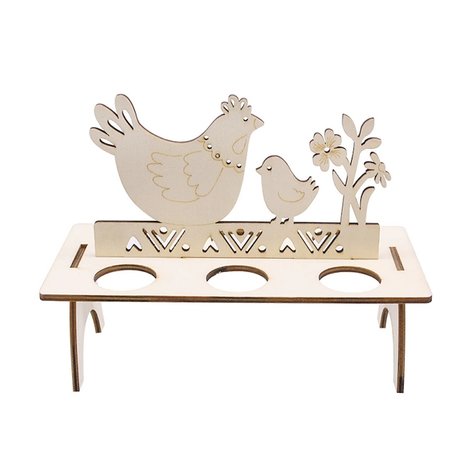 Wooden egg stand Chicken to paint / color yourself (20cm)