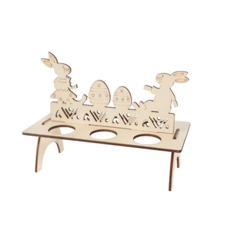 Wooden egg stand Hares to paint / color yourself (21cm)