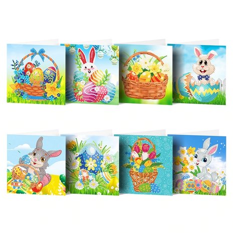 Diamond Painting Greeting Cards Set Easter 02 (8 pieces)