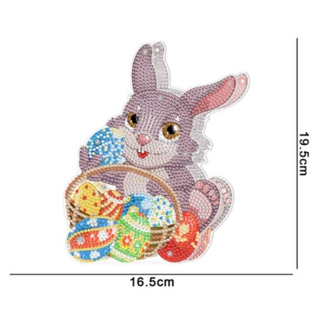 Diamond Painting Standing Easter Ornament with lighting Hare with eggs (19cm)