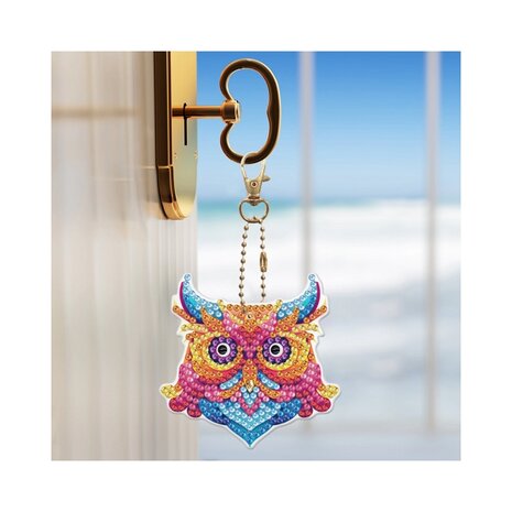 Diamond Painting Keychain Set Colorful Animals (5 pcs)