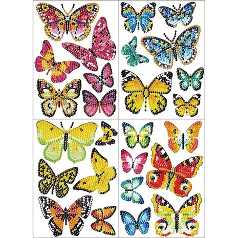 Diamond Painting Sticker Set Butterflies (26 pieces)