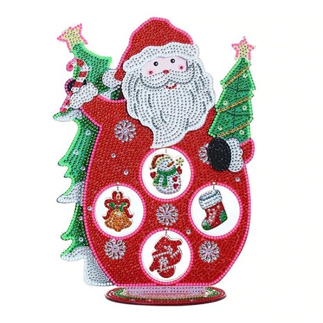 Diamond Painting Standing Christmas Ornament Santa Glow in the dark (30cm)