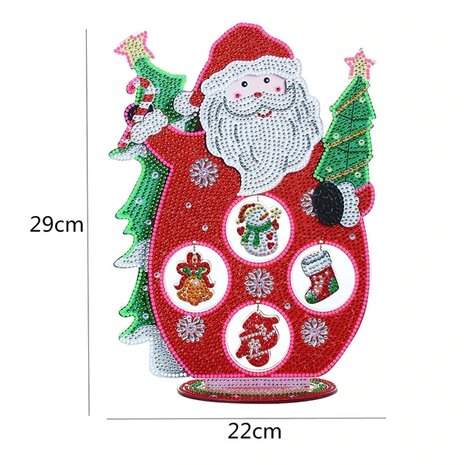 Diamond Painting Standing Christmas Ornament Santa Glow in the dark (30cm)