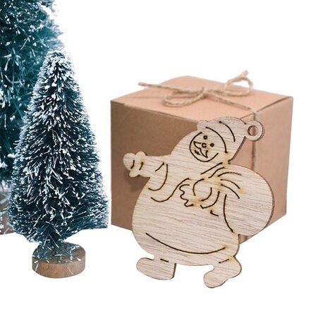Wooden Christmas pendants Santas to paint / color yourself (10 pieces / 60mm)