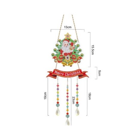 Diamond Painting Hanging Ornament with Chains 07 Santa-Christmas Tree
