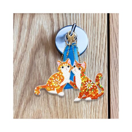 Diamond Painting Keychain Set Cats (5 pieces)