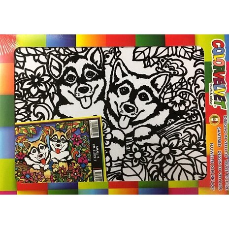 ColorVelvet Velvet coloring page small 5 with markers (21x29cm)